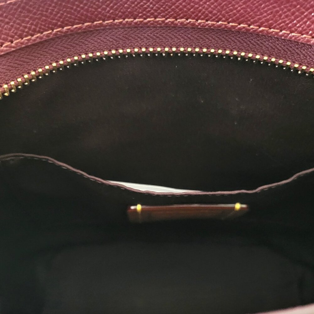 Coach CCL34 Crossgrain Leather Logan Duffle Bag Crossbody handbag Dark Wine - Picture 7 of 7